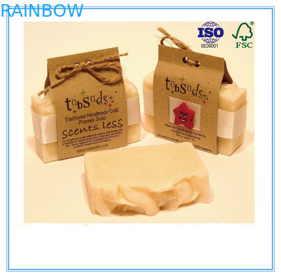Coutume de papier réutilisée de boîte d'emballage de savon imprimée avec de la ficelle de fermeture