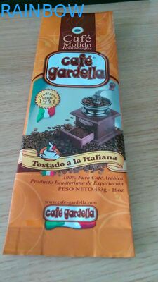 Sachets en matière plastique imprimés par coutume empaquetant, emballage de grain de café de tirette