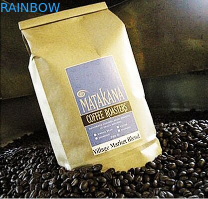 Sacs en papier adaptés aux besoins du client par Papier d'emballage de côté de gousset d'or, emballage de grain de café de lien de bidon