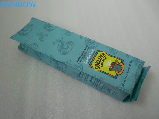 Emballage latéral bleu de papier d'aluminium de gousset, emballage de grain de café