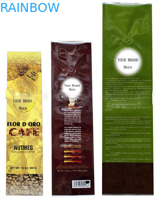 Sachets en matière plastique faits sur commande de grain de café empaquetant avec le gousset de côté de valve de décarburation