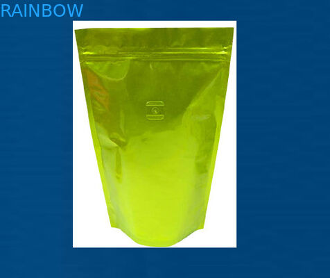 L'or brillant complètement imprimé de lumière de tirette de poches d'emballage de thé se lèvent