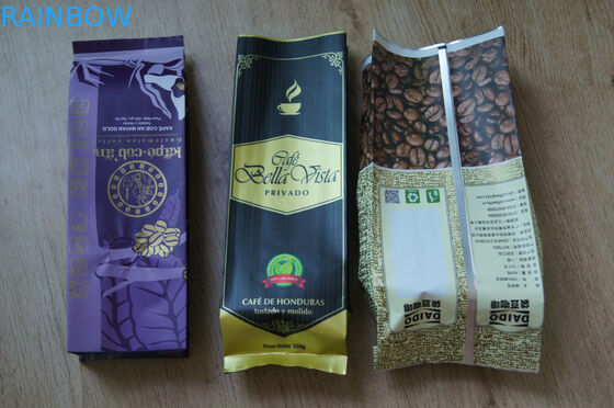 Sacs à thé mats de finition stratifiés par côté de gousset empaquetant l'impression colorée avec la valve