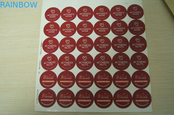 Emballage de papier rond de douille de rétrécissement, labels adhésifs d'autocollant pour les écrous activés