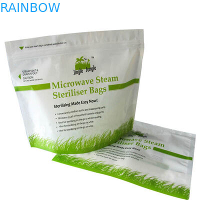 Le joint hermétique stratifié par vert de nourriture de micro-onde met en sac l'impression avec la tirette