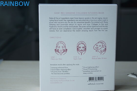 Carte blanche de Sade de papier de boîte rose d'emballage pour le masque de cosmétique de collagène de ginseng