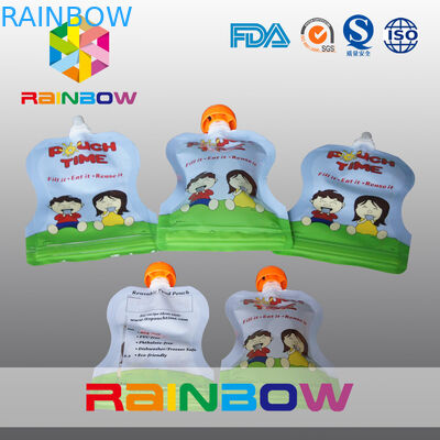 Argenté tenez les poches jaillies complètement imprimées avec la poignée/label