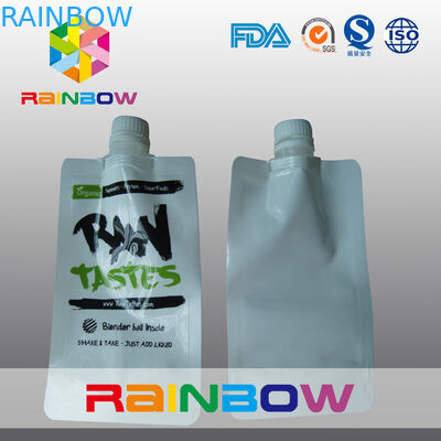 Nylon stratifié 3 - logo imprimé automatisé par emballage blanc latéral de poche de bec