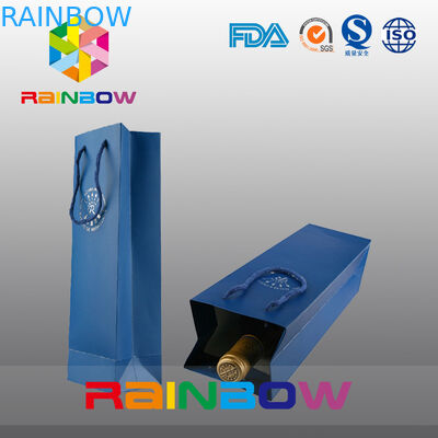 La bouteille de vin a adapté des sacs en papier aux besoins du client/sac imprimé par coutume de papier d'emballage avec l'impression de logo