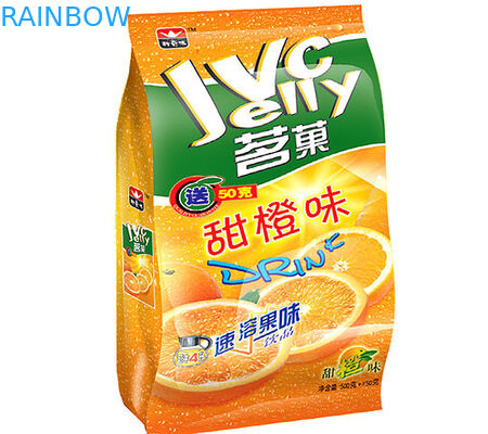 La finition brillante en plastique le fond plat que se tiennent ébrèche le sac d'emballage avec l'entaille de larme