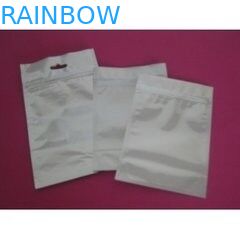 Papier d'aluminium 3 imprimé par coutume latérale argentée blanche faisant cuire le sac avec la tirette