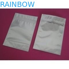 Papier d'aluminium 3 imprimé par coutume latérale argentée blanche faisant cuire le sac avec la tirette