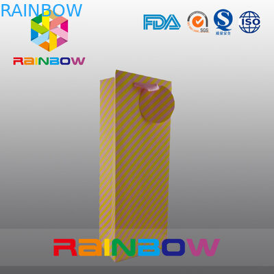 Les sacs en papier adaptés aux besoins du client biodégradables avec la corde de pp pour le vin rouge met l'emballage en bouteille