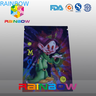 sac de fines herbes d'emballage d'encens de joint latéral de 5g OMG trois avec la tirette