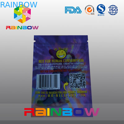 sac de fines herbes d'emballage d'encens de joint latéral de 5g OMG trois avec la tirette