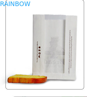 Les sacs en papier adaptés aux besoins du client par blanc pour l'emballage de pain grillé de pâtisserie et de fromage, emportent le sac