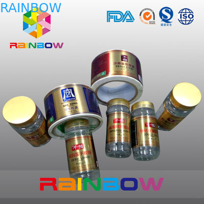 Label auto-adhésif enduit de rétrécissement de douille de label de lustre fait sur commande semi pour le pot et les boîtes