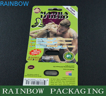 Pilules de sexe de Mamba noir empaquetant l'emballage de carte de boursouflure pour l'amélioration des hommes