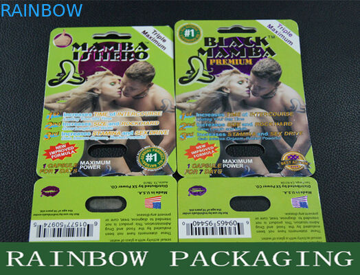 Pilules de sexe de Mamba noir empaquetant l'emballage de carte de boursouflure pour l'amélioration des hommes