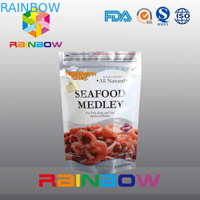 Poche de papier d'aluminium empaquetant Sthand avec la tirette pour des fruits de mer