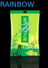 L'emballage latéral brillant de thé de gousset met en sac le papier d'aluminium, poche verte de café de lien de bidon