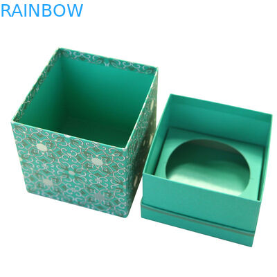 Emballage fait main adapté aux besoins du client par luxe de boîte de papier de cadeau, boîte à bijoux de papier pliable bleue