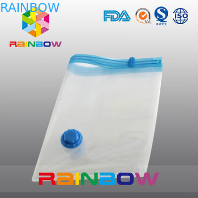 Sac transparent de joint hermétique pour le stockage de nourriture/habillement/édredon avec la tirette et la valve