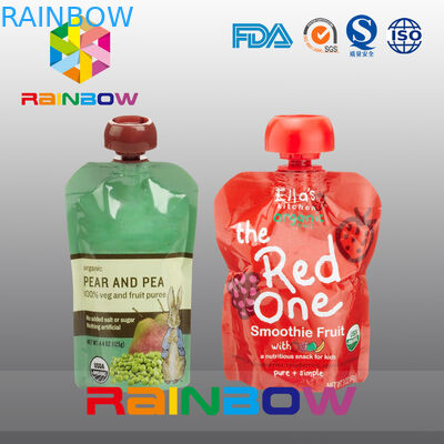 poche re-Sequeezed de bec d'aliment pour bébé de 140ml 200ml avec la double tirette