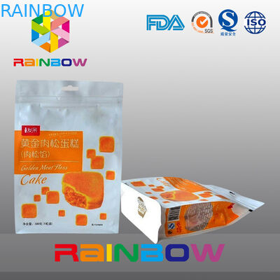 La coutume a imprimé l'emballage de sac de casse-croûte scellé huit par côtés avec la tirette et la fenêtre