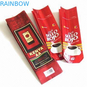 L'emballage de grain de café met en sac les sacs à thé en plastique empaquetant pour le café, sacs inférieurs carrés