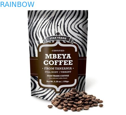 Tenez le sac de café de papier d'aluminium de Matt avec la tirette, sacs de nourriture de sacs de café de Brown