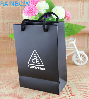 Sacs en papier verts faits sur commande de Papier d'emballage avec le sac d'emballage de thé de poignée de coton