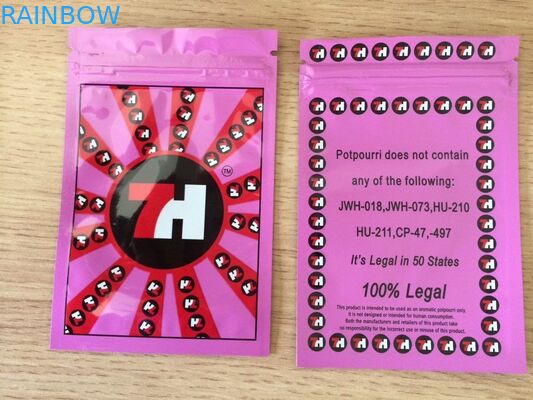 Emballage de fines herbes d'encens de pot-pourri de papier d'aluminium avec l'entaille de tirette et de larme