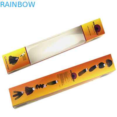 Emballage de boîte de papier d'extension de cheveux avec la fenêtre claire, boîte de papier d'extension de cheveux