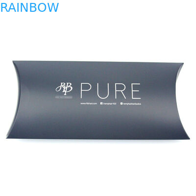 Emballage brillant de boîte de papier d'extension de cheveux noirs avec le logo imprimé, service des douanes fourni