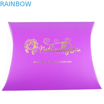 Boîte de papier d'extension rouge pourpre de cheveux avec la taille et le logo adaptés aux besoins du client dans la forme d'oreiller