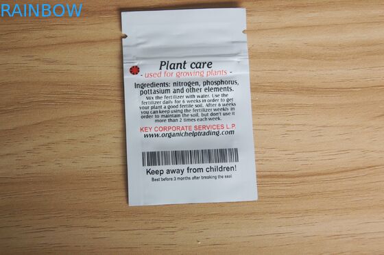 Le joint en plastique d'individu de petit emballage zip-lock blanc brillant d'engrais met en sac le costume pour les usines croissantes