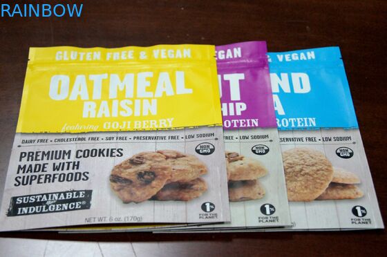 L'aluminium vif d'impression a rayé le sac d'emballage de casse-croûte/la poche de biscuits tirette de Doypack Mylar