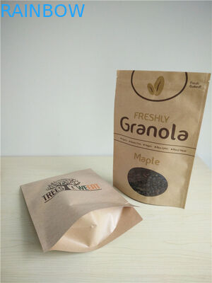 Les sacs en papier adaptés aux besoins du client supérieurs de tirette avec la fenêtre ovale pour le quinoa sème l'emballage