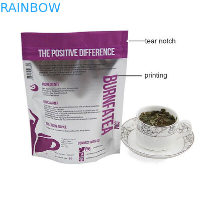 Emballage imprimé de sachet à thé de Mylat avec le zip-lock, thé refermable fait sur commande empaquetant le paquet de Doy