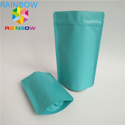 Sacs à thé verts naturels empaquetant le zip-lock debout d'individu extérieur mat