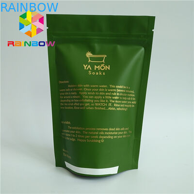 Le sac blanc rayé d'emballage de thé vert de Matt de papier d'aluminium avec la tirette conçoivent en fonction du client