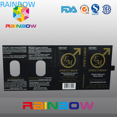 Boîte de papier de empaquetage de pilule de sexe de l'effet 100% ERECT-MEN avec la conception adaptée aux besoins du client par carte