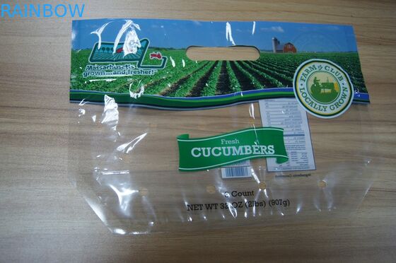 Sac en plastique transparent d'emballage de tirette de stockage de légume fruit de fruit frais de catégorie comestible