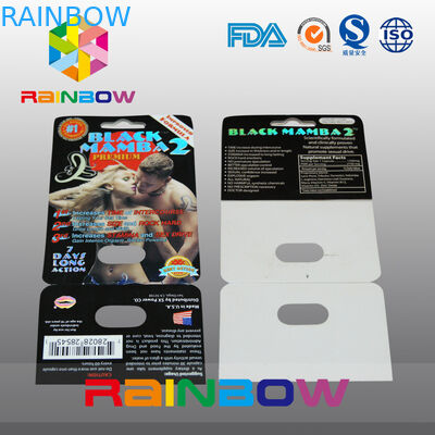 Carte de papier de empaquetage adaptée aux besoins du client de carte de papier de boursouflure pour les pilules sexuelles