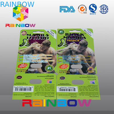 Carte de papier de empaquetage adaptée aux besoins du client de carte de papier de boursouflure pour les pilules sexuelles