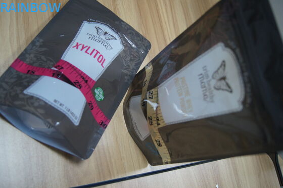 Tenez la poudre en plastique de protéine/le zip-lock fait sur commande de sac emballage de sucre/édulcorant