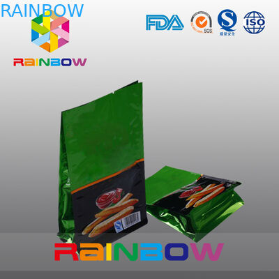 Sachet en plastique de papier d'aluminium, poche de joint du fond plat 8 pour le casse-croûte/pommes frites