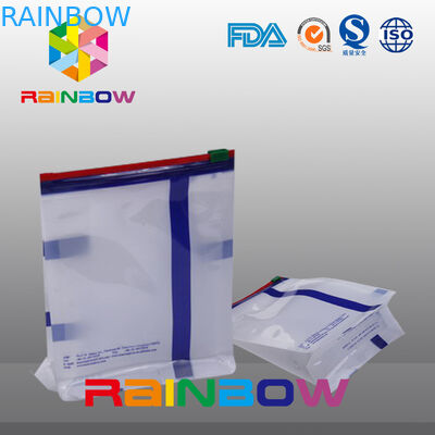 Poche blanche de gousset de fond plat de joint de Qual de taille faite sur commande avec le zip-lock de glissière pour l'emballage alimentaire