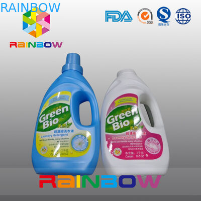 Labels auto-adhésifs de douille de rétrécissement d'autocollant en plastique imperméable de bouteille pour des bouteilles de détergent liquide